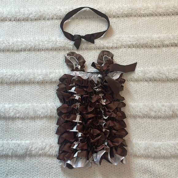 Baby Romper Rush dance American football touchdown satin petti dress girls M … - Picture 4 of 9